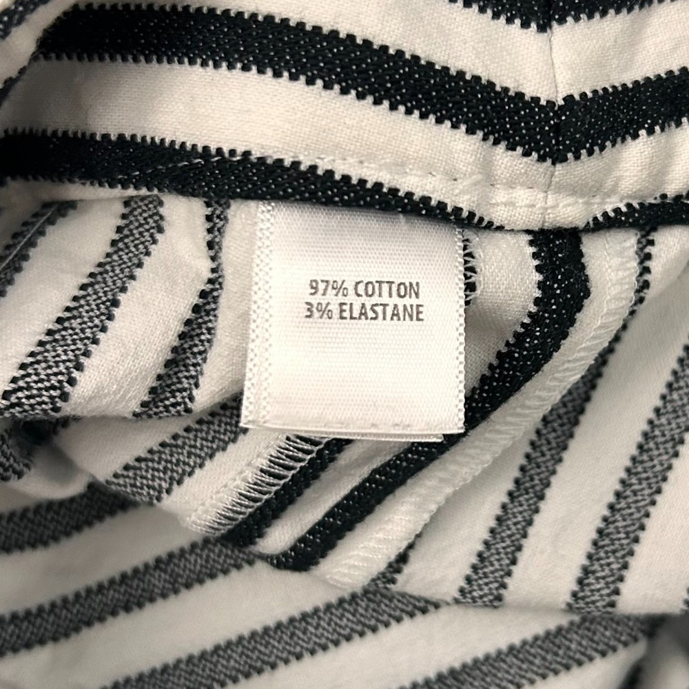 St. John Emma Women's 6 Black White Textured Striped Straight Leg Pants USA‎ - Picture 6 of 11